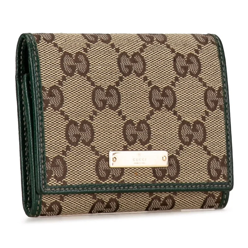 Uxury Designer Handbag Brands Gucci GG canvas card box 131886 Beige Green Canvas Leather Gucci Uxury Designer Handbag Brands Gucci GG canvas card box 131886 Beige Green Canvas Leather Gucci