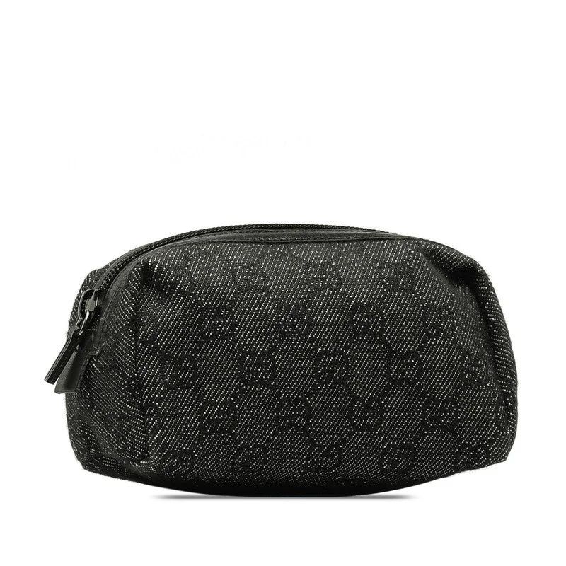 Eco-Friendly Bags With Discounts Gucci GG Canvas Pouch 29596 Black Canvas Leather  Gucci