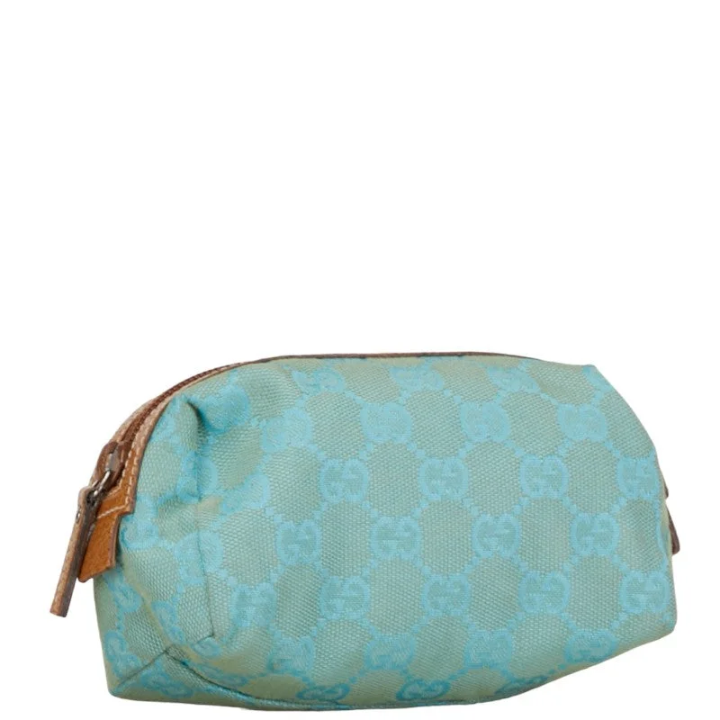 Handbag For Fashion Gucci GG Canvas Pouch 29596 Blue Brown Canvas Leather  Gucci