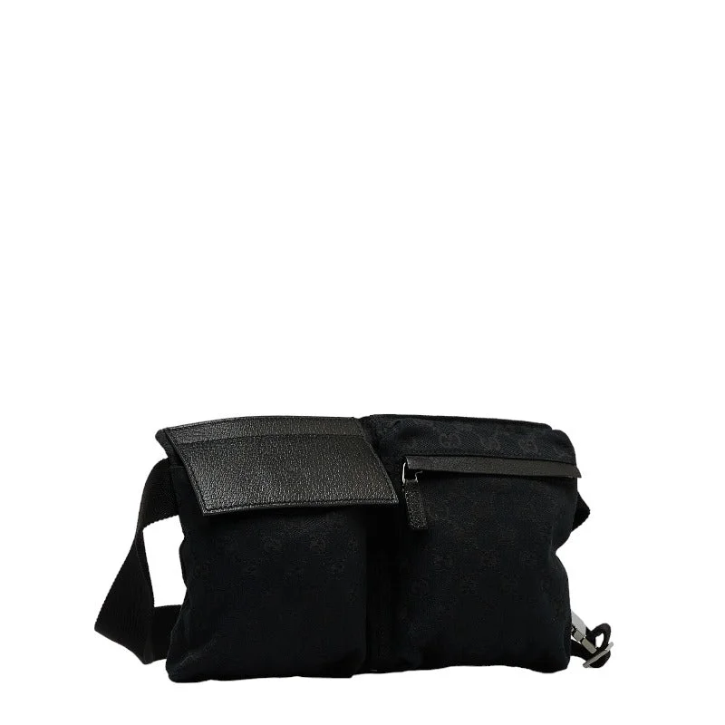 Bags For College Students On A Budget Gucci GG canvas vest bag body bag 28566 black canvas leather ladies Gucci