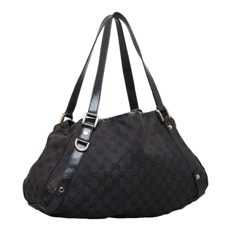 Edgy Bags For Bold And Daring Fashionistas GUCCI Gucci GG canvas 130736  Bag Canvas/Laser Black Ladies Gucci