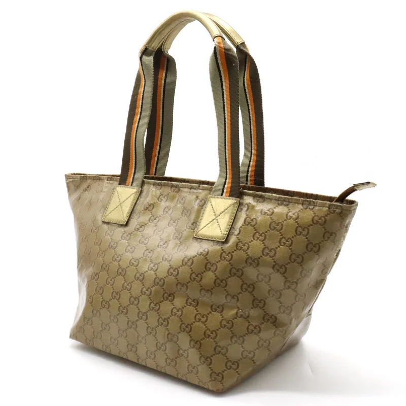 Elegant Bags For Formal Events And Luxury Occasions Gucci GG Crystal Strip s Bag Covered Canvas Gold Karki Orange 131230