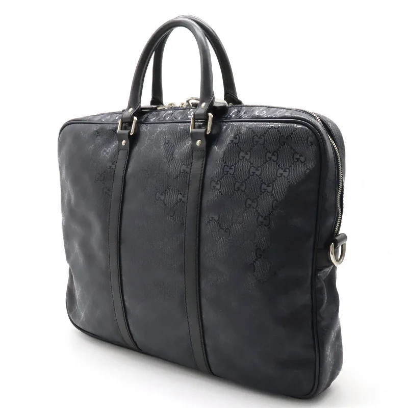 Affordable Bags For Budget Shoppers GUCCI Gucci GG Impremium Business Bag Paper Bag Briefcase PVC Leather Nayby Silver  208463  Naymin Bluemine/Moseda Quality