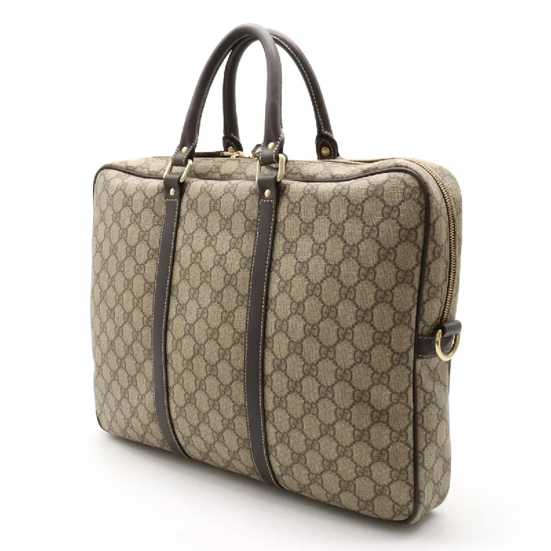 Valentine's Day GUCCI Gucci GG Spring Business Bag Paper Bag Briefcase PVC Leather Beige Dark Brown Tea 201480