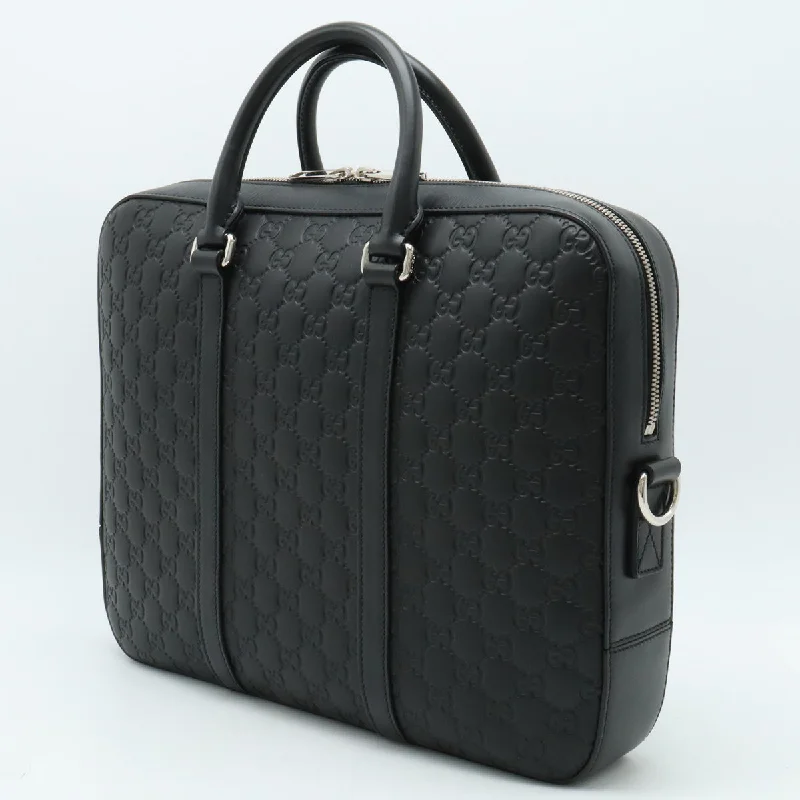 Luxury Bags Gucci Business Bag Briefcase Black Black Black Silver 435322