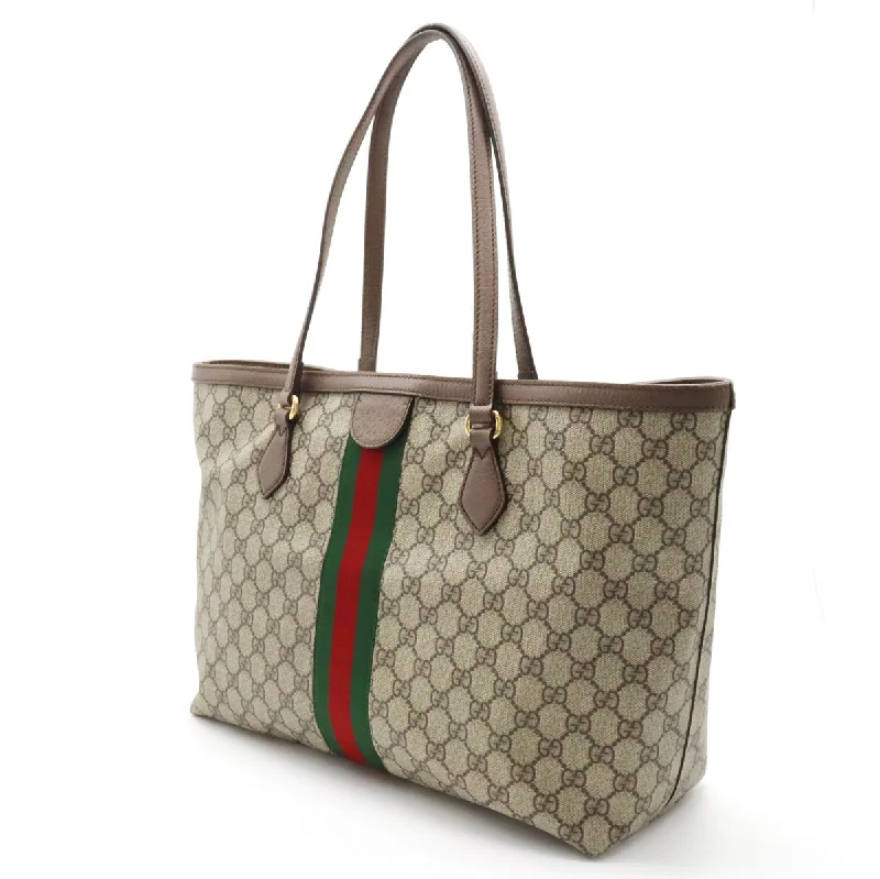 Flash Sale On Premium Bags GUCCI Gucci Office GG Medium Tortoise Bag Semi-shellder PVC Leather Beige Moca Brown Tea 631685