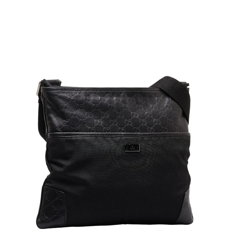 Bags For Playful And Chic Styles Gucci Gucci Sder Bag 161822 Black Canvas Leather  Gucci