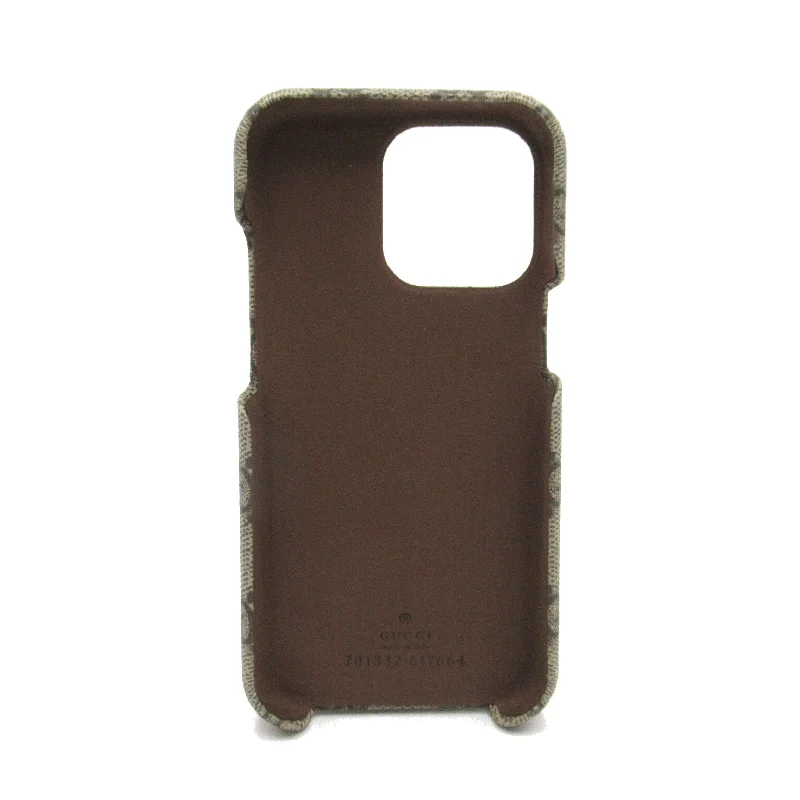 Discounted Designer Bags On Sale Gucci iPhone 13 Pro Case Accessories PVC Coated Canvas   Brown 701332K5I0S