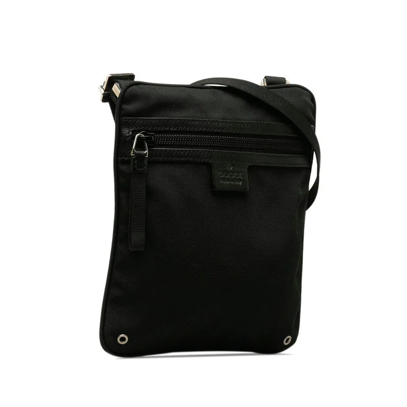 Luxury Bags On Sale Gucci Shovel Bag 90479 Black Canvas Leather Lady Gucci