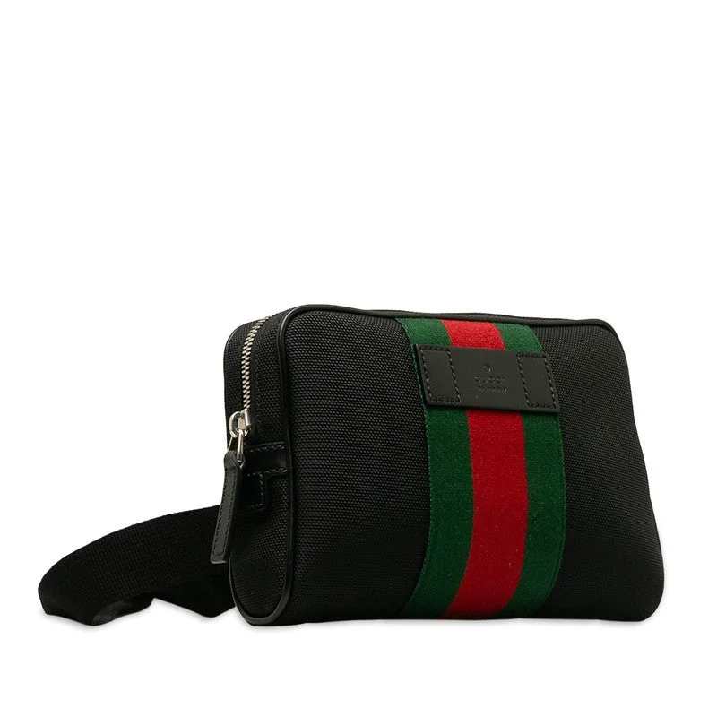 Discounted Designer Bags For Clearance Events Gucci Sy Line Body Bag West Bag 630919 Black Canvas Leather  Gucci