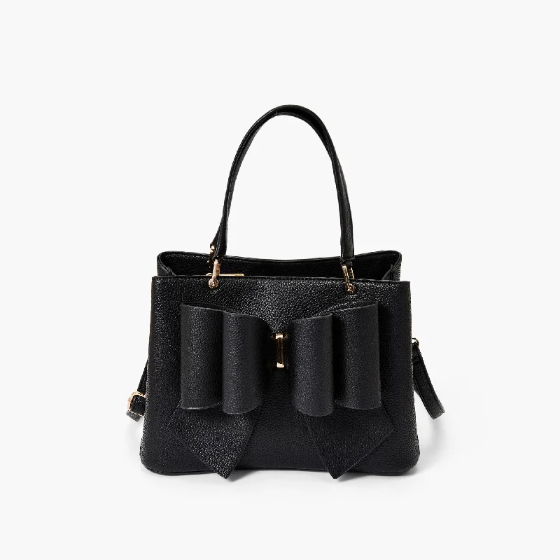 Eco-Friendly Bags With Discounts Instant Shipping! Jenna Bow Satchel: Black