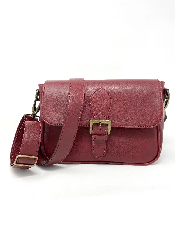 Holiday Gift Bags For Christmas Juliana Saddle Bag in Bordeaux from Novacas