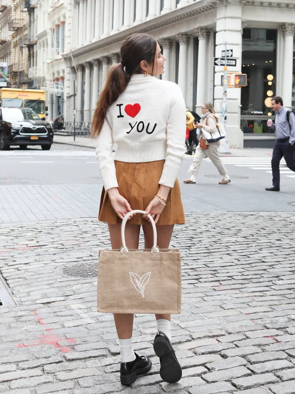 Spacious And Discounted Bags Jute Canvas Shopping Bag - Nature
