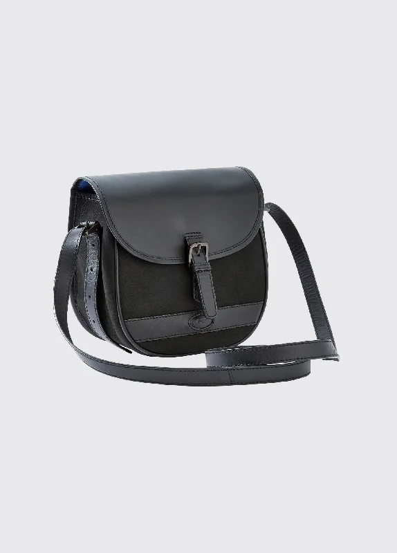 Affordable Handbags Clara Ladies Leather Saddle bag - Black