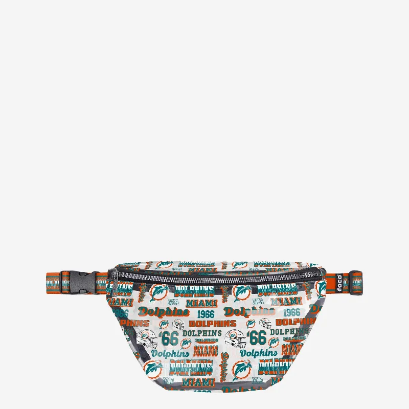 Cyber Monday Discounts On Bags Miami Dolphins Repeat Retro Print Clear Fanny Pack