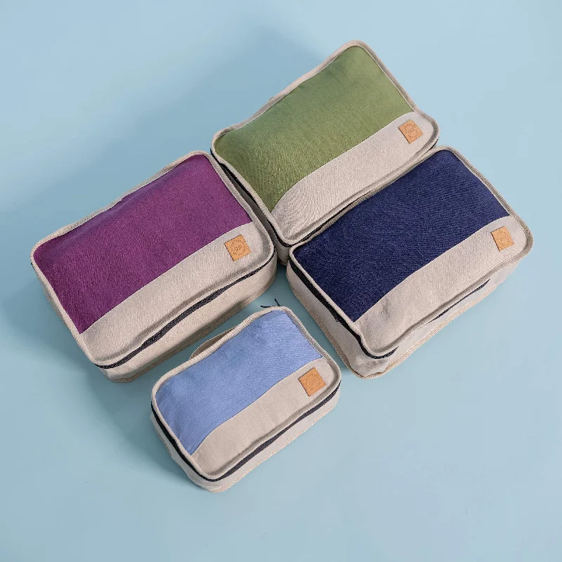 Chic Bags For Office Professionals And Urban Dwellers KUBIST 100% Organic Hemp Packing Cubes - Travel Sorters & Organizers (Plastic-free)
