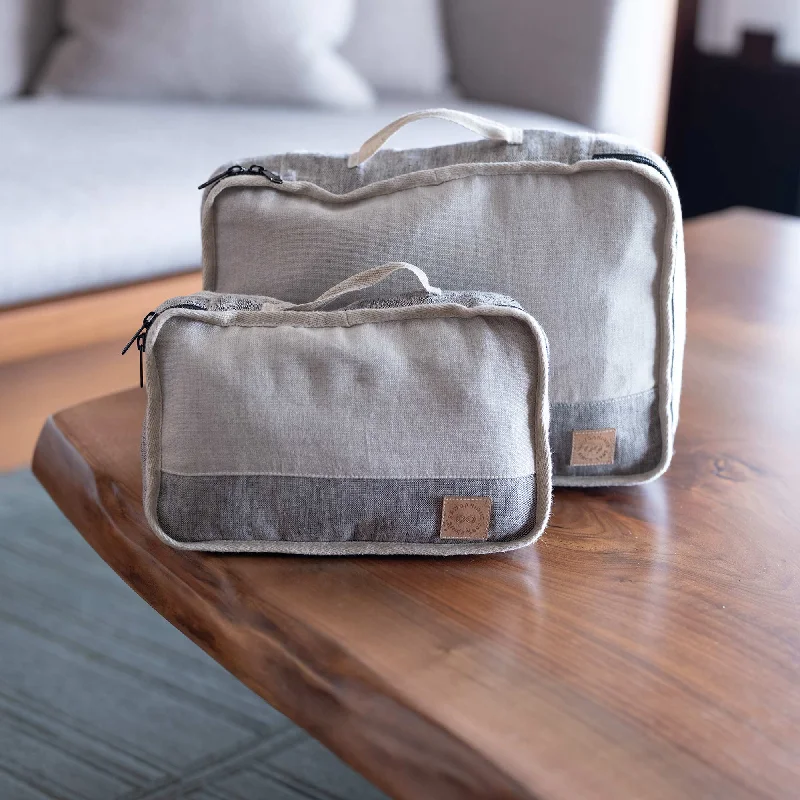 Glamorous Bags For Evening Events And Parties TOTORO 100% Organic Linen Packing Cubes - Travel Sorters & Organizers (OC Thread, Premium YKK Zipper) (99.99% Biodegradable)