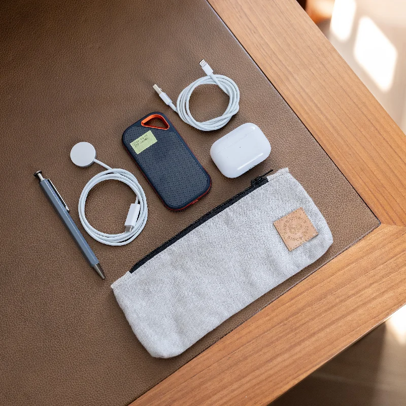 Discounted Designer Bags For Clearance Events MILLERTON 100% Organic Linen Stationery / Gadget / Travel / Toiletries Zippered Pouch (Lined with Org Linen, OC Thread, Premium YKK Zipper) (99.99% Biodegradable)