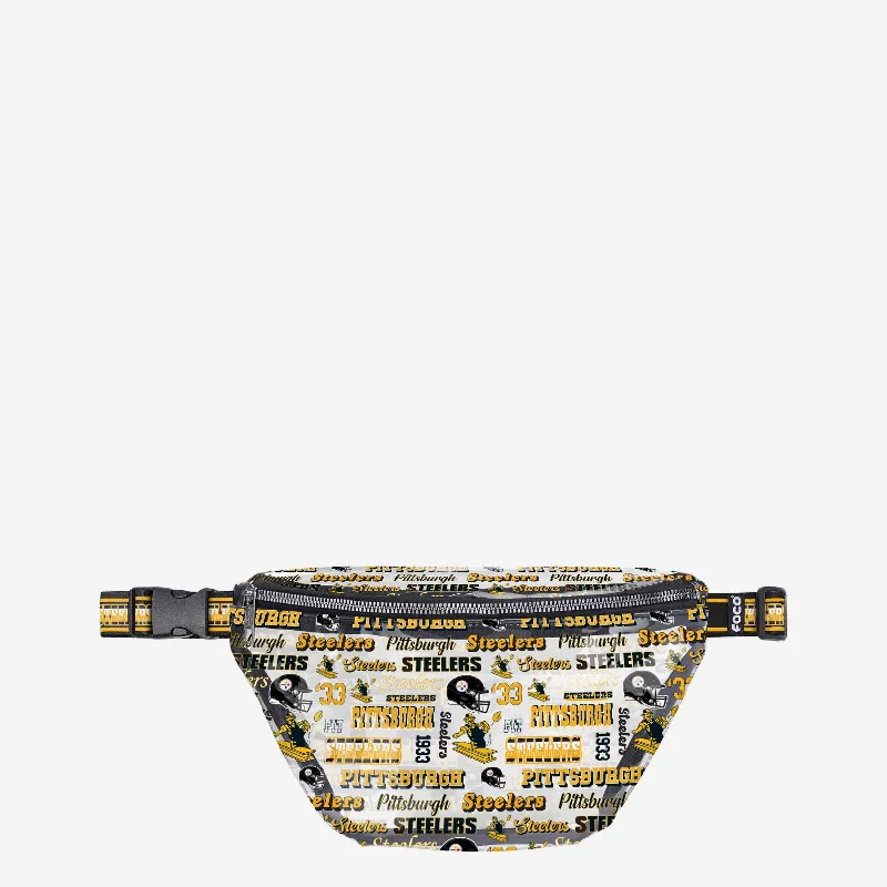 Retro Lovers Pittsburgh Steelers Repeat Retro Print Clear Fanny Pack