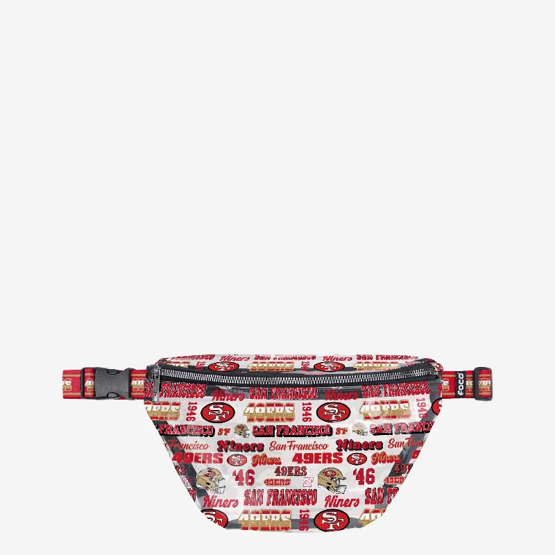 Flash Sale On Premium Bags San Francisco 49ers Repeat Retro Print Clear Fanny Pack