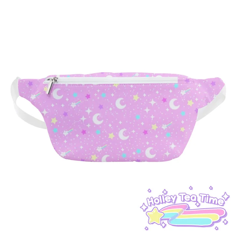Stylish Bags For Fashion Bloggers Starry Glitter Pink Fanny Pack Bag [made to order]