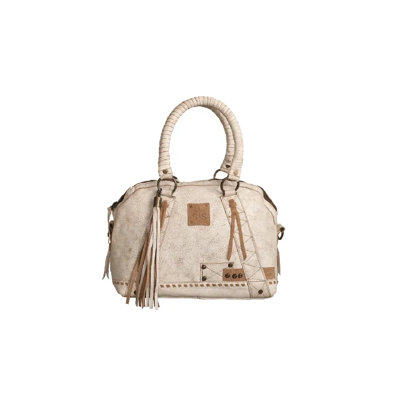 Elegant And On-Sale Evening Bags STS Ranchwear Womens Cemello Sansa White/Tan Leather Satchel Bag Elegant And On-Sale Evening Bags STS Ranchwear Womens Cemello Sansa White/Tan Leather Satchel Bag