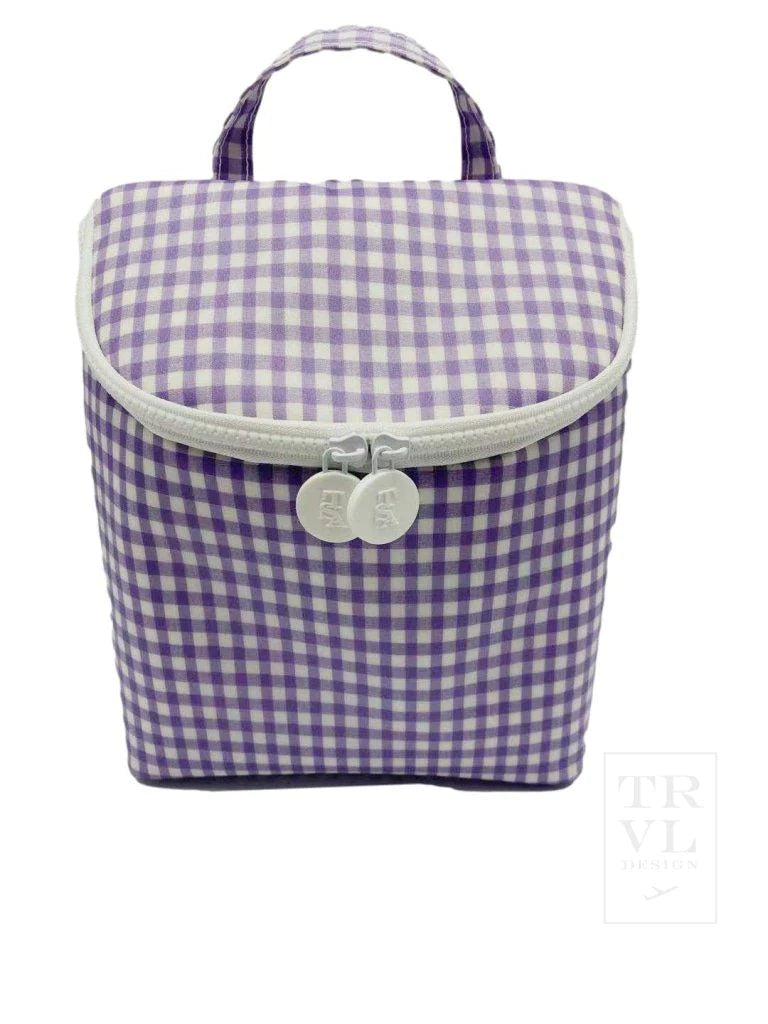 Inspired Bags For Affordable Luxury Take Away Lunch Bag- Gingham Lavender