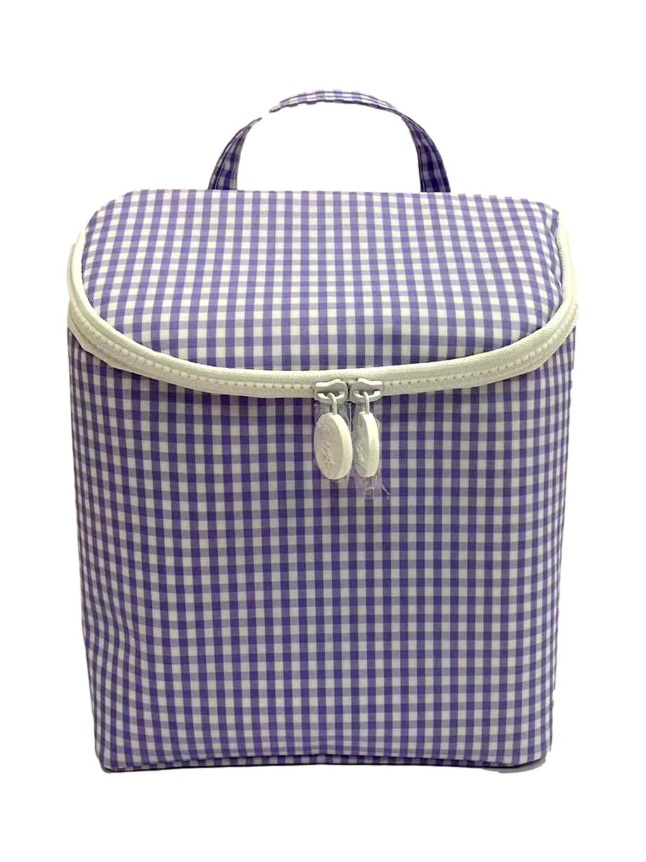 Bags For Outdoor Adventures Take Away Lunch Bag- Gingham Lilac