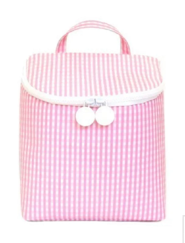 Inspired Bags For High-End Fashion Take Away Lunch Bag- Gingham Pink