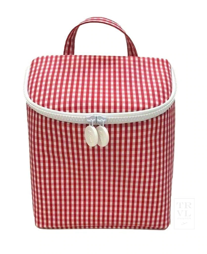 Tsa-Approved Bags For Hassle-Free Airport Security Take Away Lunch Bag- Gingham Red