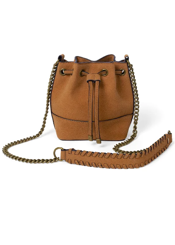 Stylish Bags For Fashion Bloggers With Promotions Suede Bucket Bag - Camel