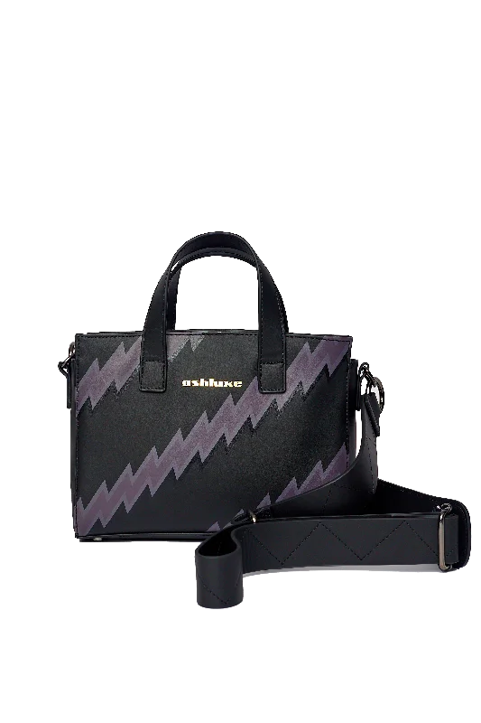 Evening Events Ashluxe ZigZag Leather Mini Bag - Black/Purple