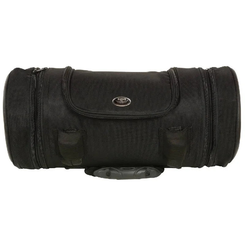 Elegant And On-Sale Evening Bags Milwaukee Leather MP8135 Large Black Textile Motorcycle Travel Sissy Roll Bag