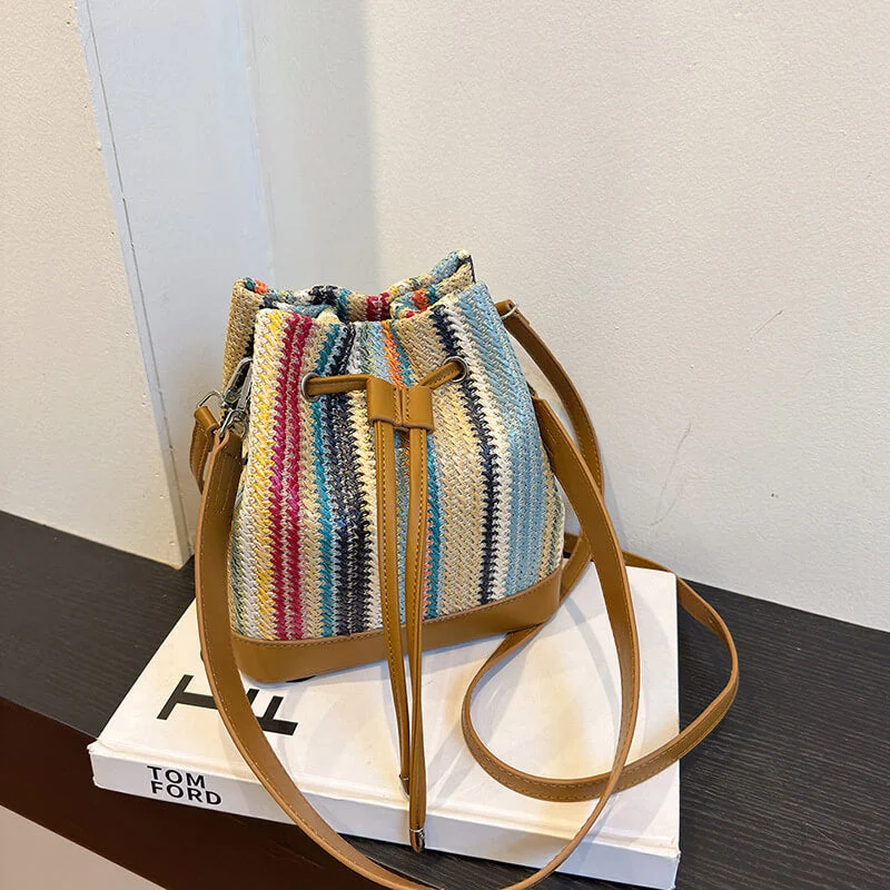Flash Sale On Premium Bags Babakud Retro Chic Straw Bucket Bag