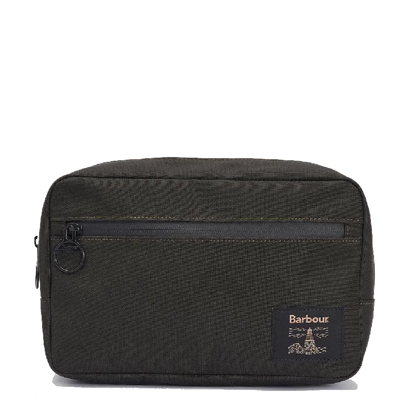 Bold Fashionistas Barbour Field Canvas Washbag Olive/Black