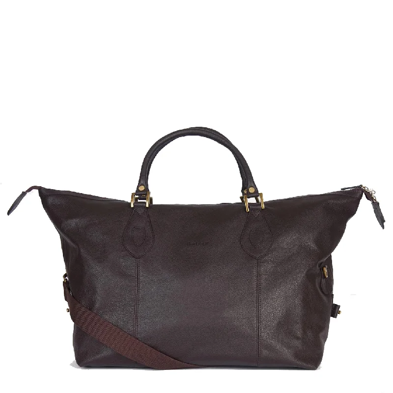 Modern And Limited-Time Offer Bags Barbour Leather Medium Travel Holdall Chocolate