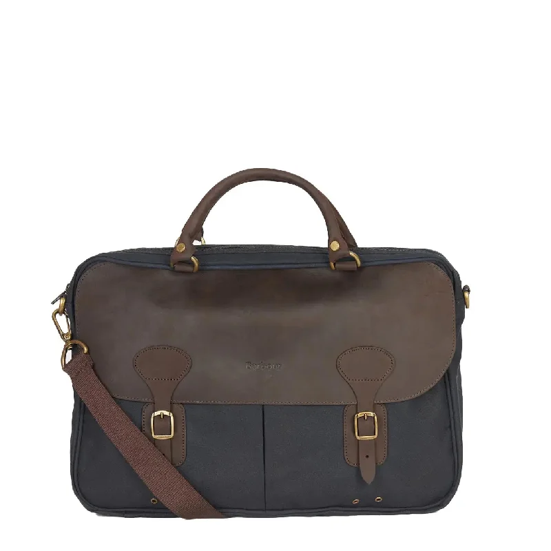 Stylish And Affordable Bags For Every Occasion Barbour Wax Leather Briefcase Navy