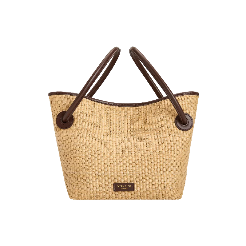 Stylish Bags For Fashion Influencers And Bloggers Leather-trimmed Raffia Bucket Bag