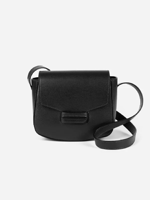 Anti-Theft And Budget-Friendly Bags The Vida Apple Leather Vegan Saddle Bag |  Black