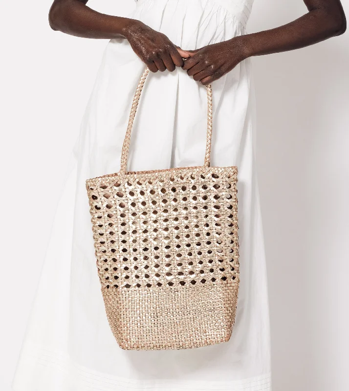 Bags For Minimalist And Functional Design Blaine Weave Tote Bag | Gold