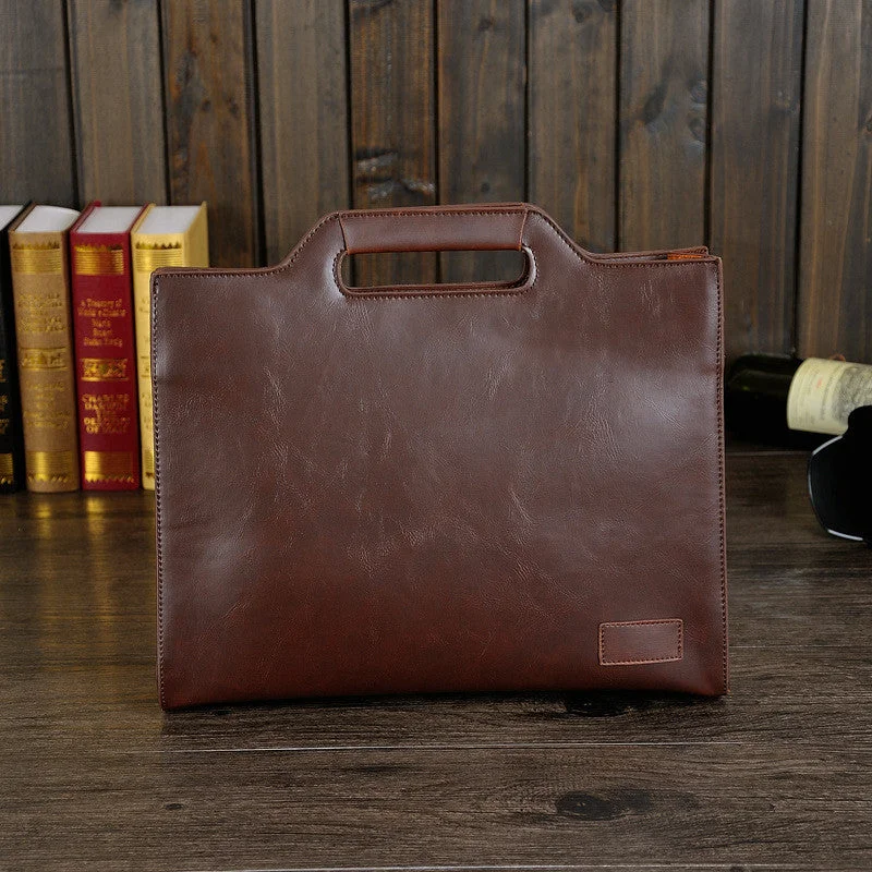 Bags For Personalized Gifts British Vintage Style Crazy Horse PU Leather Men Briefcase Bag Solid Office Men Business Bags