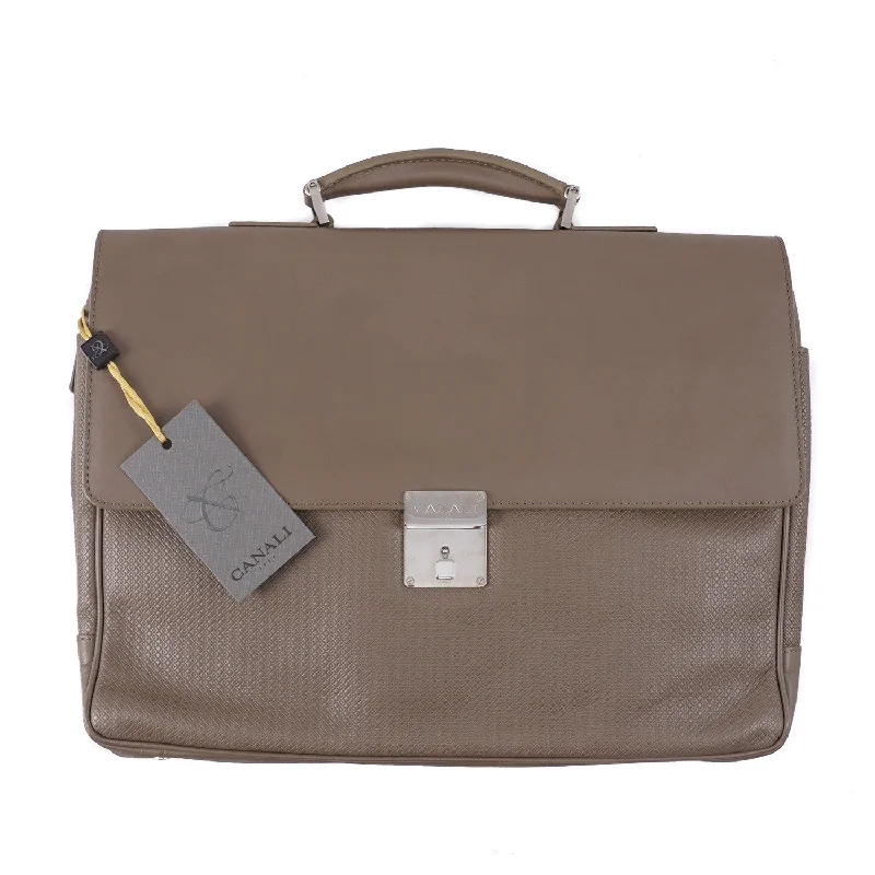 Affordable Bags For Budget Shoppers Canali Printed Leather Briefcase
