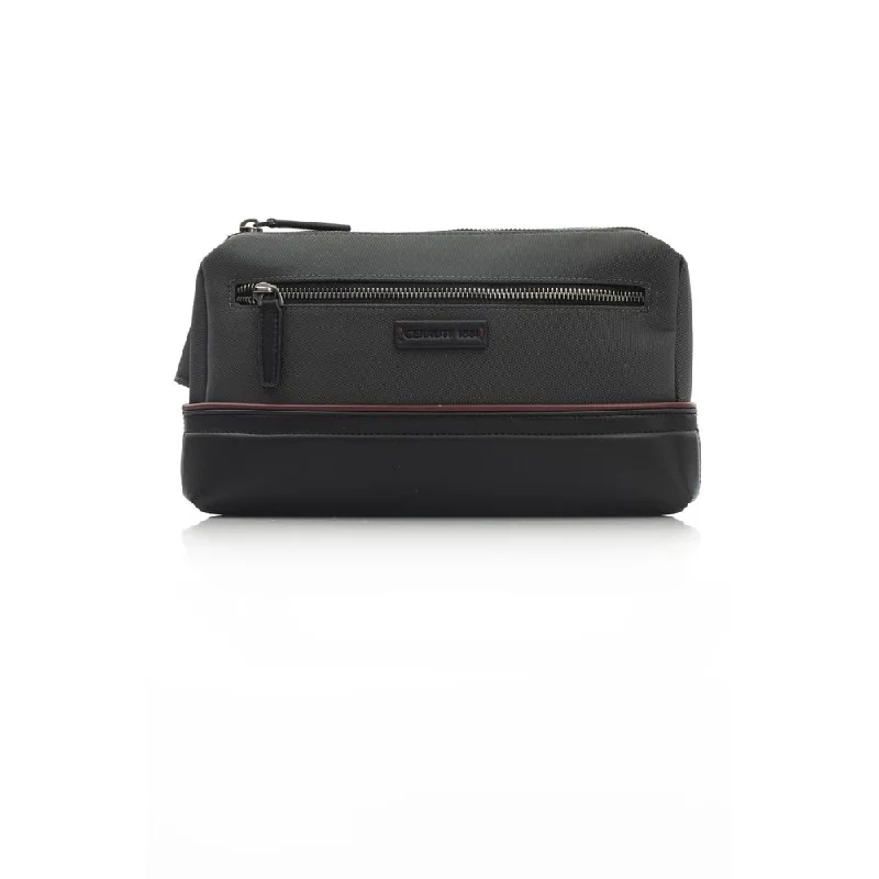 Anti-Theft And Budget-Friendly Bags Cerruti 1881 Gray Nylon Men Clutch