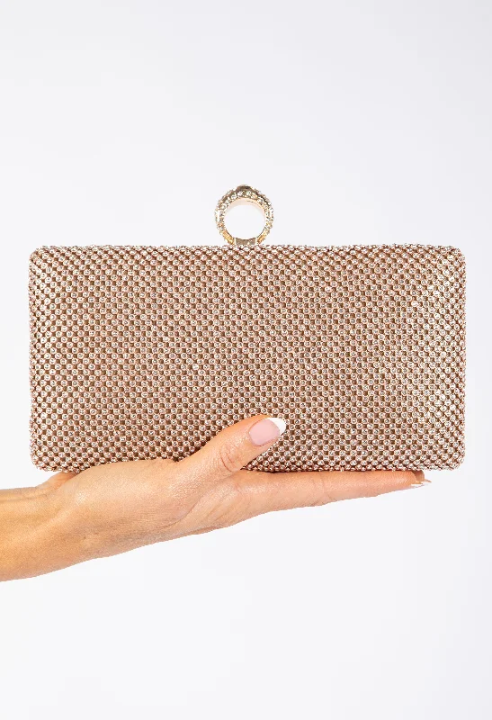Spacious And Discounted Bags Diamante Studded Clutch