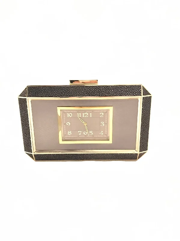 Stylish Bags For Fashion Influencers And Bloggers Bluebell Guilloche & Stingray Duke Clock Clutch