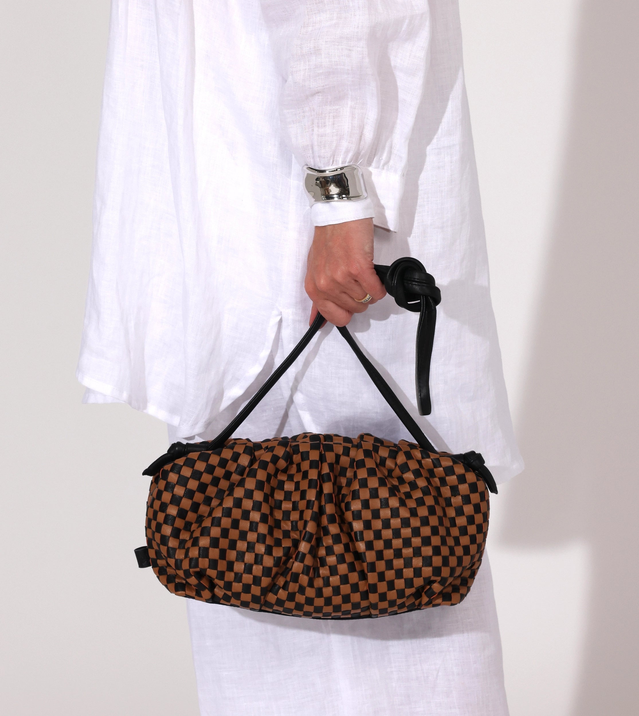 Halloween-Themed Gigi Woven Crossbody | Brown Multi