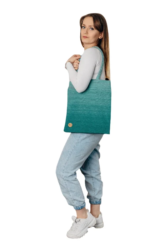 Everyday Bags For Work, School, Or Errands Ombre Green Shopping Bag by LennyLamb