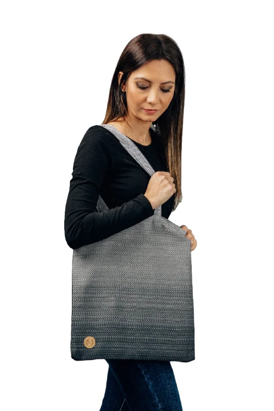 Designer-Inspired Bags At Budget-Friendly Prices Ombre Grey Shopping Bag by LennyLamb