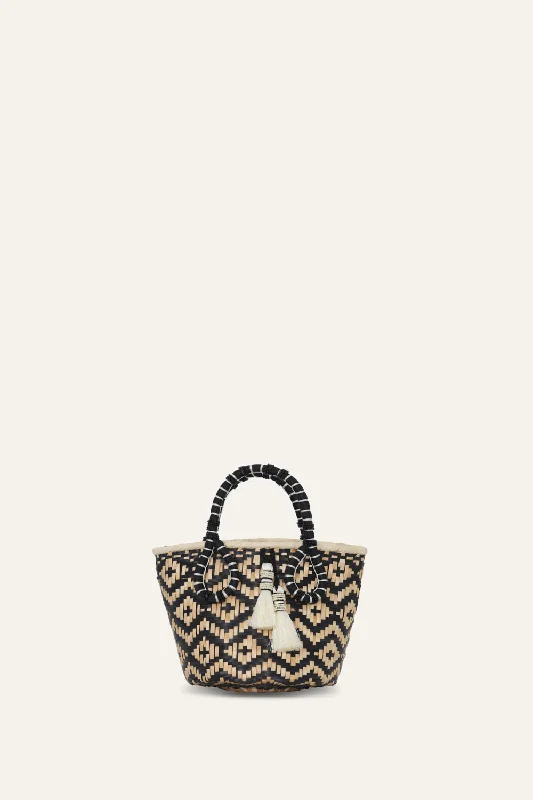 Black Friday And Cyber Monday Bag Deals Mythical Ship Bucket Bag in Black & Ecru