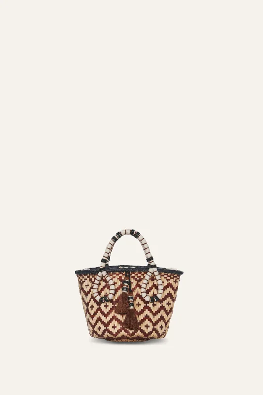Festival Bags For Concerts And Events Mythical Ship Bucket Bag in Paprika & Ecru